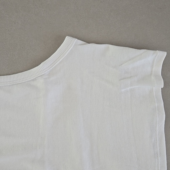 Zara White Ribbed Racetracker Tank Top Size S - Picture 4 of 5